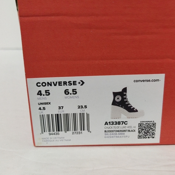 Ladies Converse Chuck 70 De Luxe Heel Hi Crinkle Leather A13387C Size 6.5 - Picture 8 of 8
